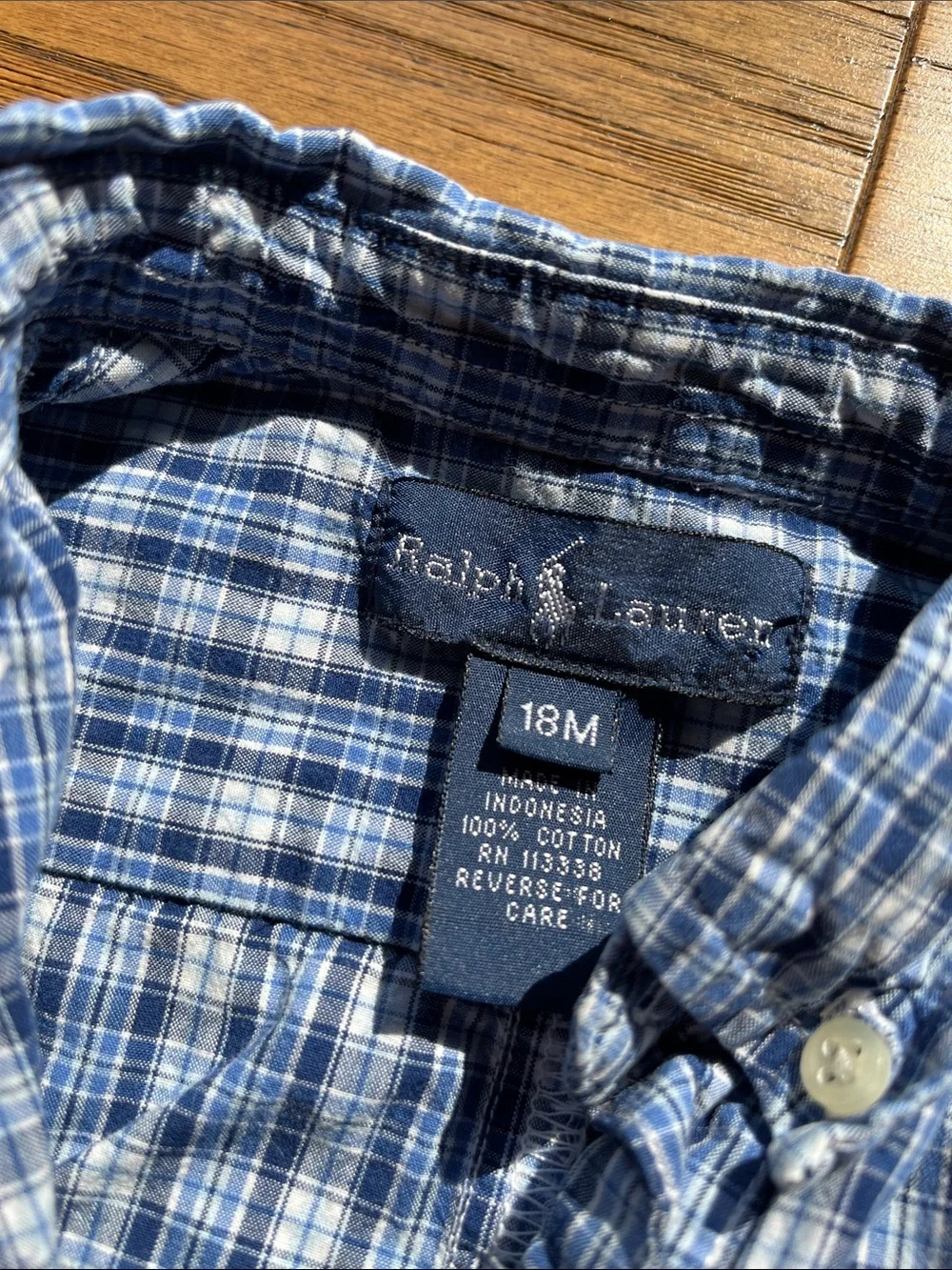 Ralph Lauren boys toddler plaid one piece dress shirt coverall